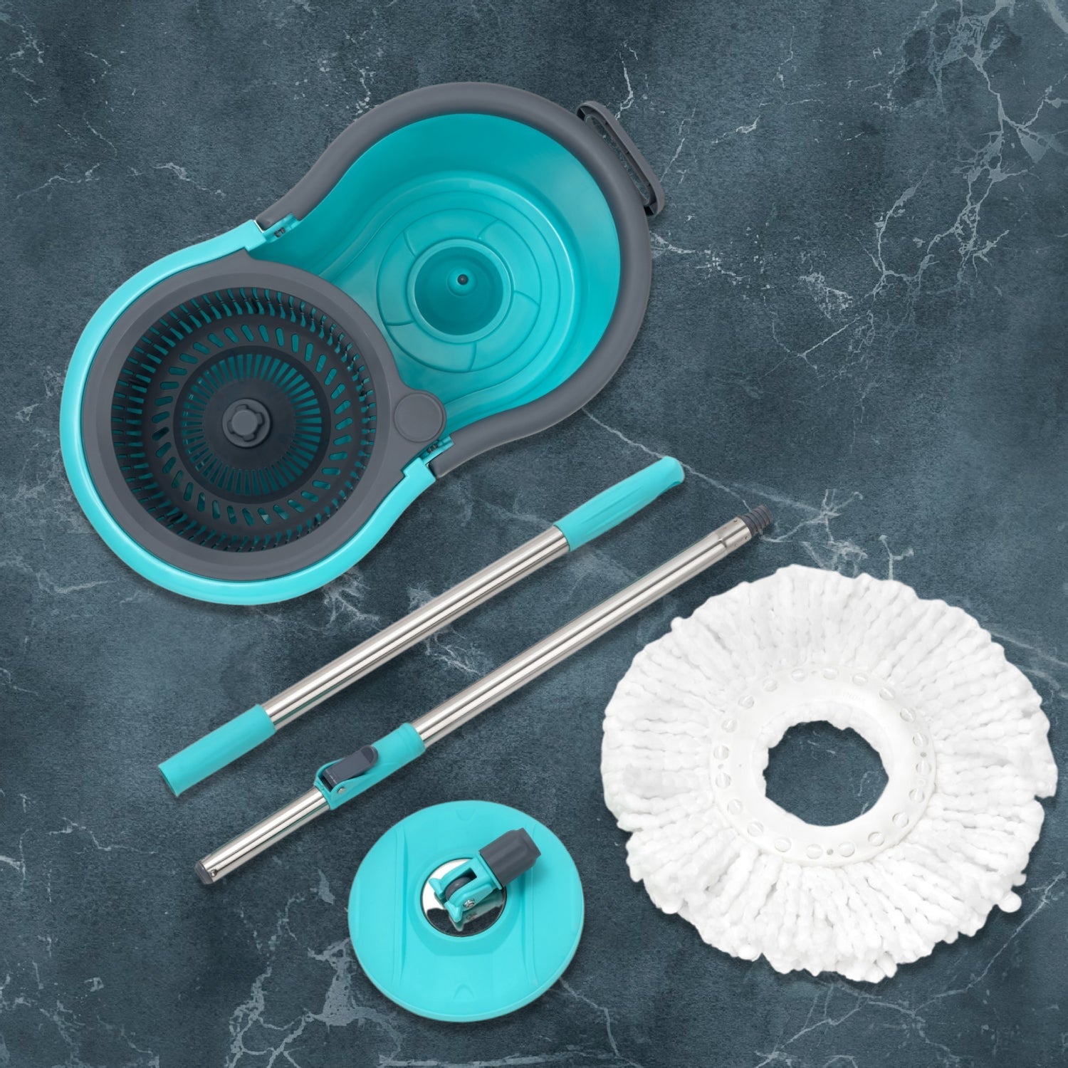 4941 Quick Spin Mop Plastic spin, Bucket Floor Cleaning, Easy Wheels & Big Bucket, Floor Cleaning Mop with Bucket DeoDap 4941 Quick Spin Mop Plastic spin, Bucket Floor Cleaning, Easy Wheels & Big Bucket, Floor Cleaning Mop with Bucket DeoDap